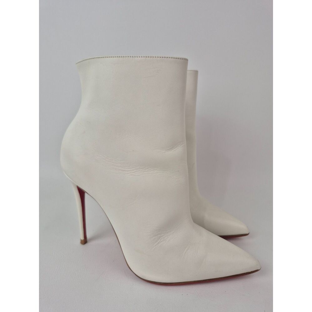 Christian Louboutin Women's White Calfskin So Kate Booty 100 Ankle Boots Size 36